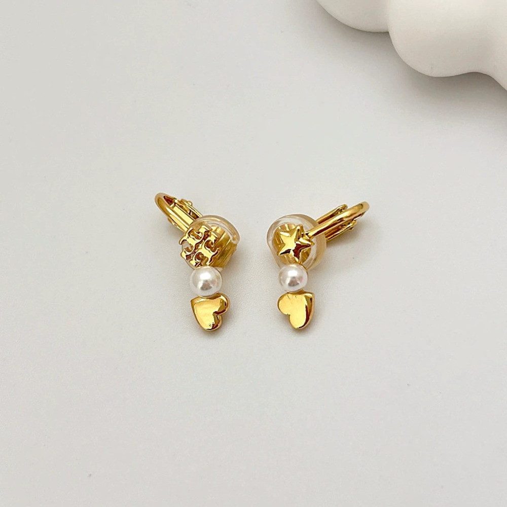 Tory Burch Pearl Letter Ear Clip for Non Pierced Ears